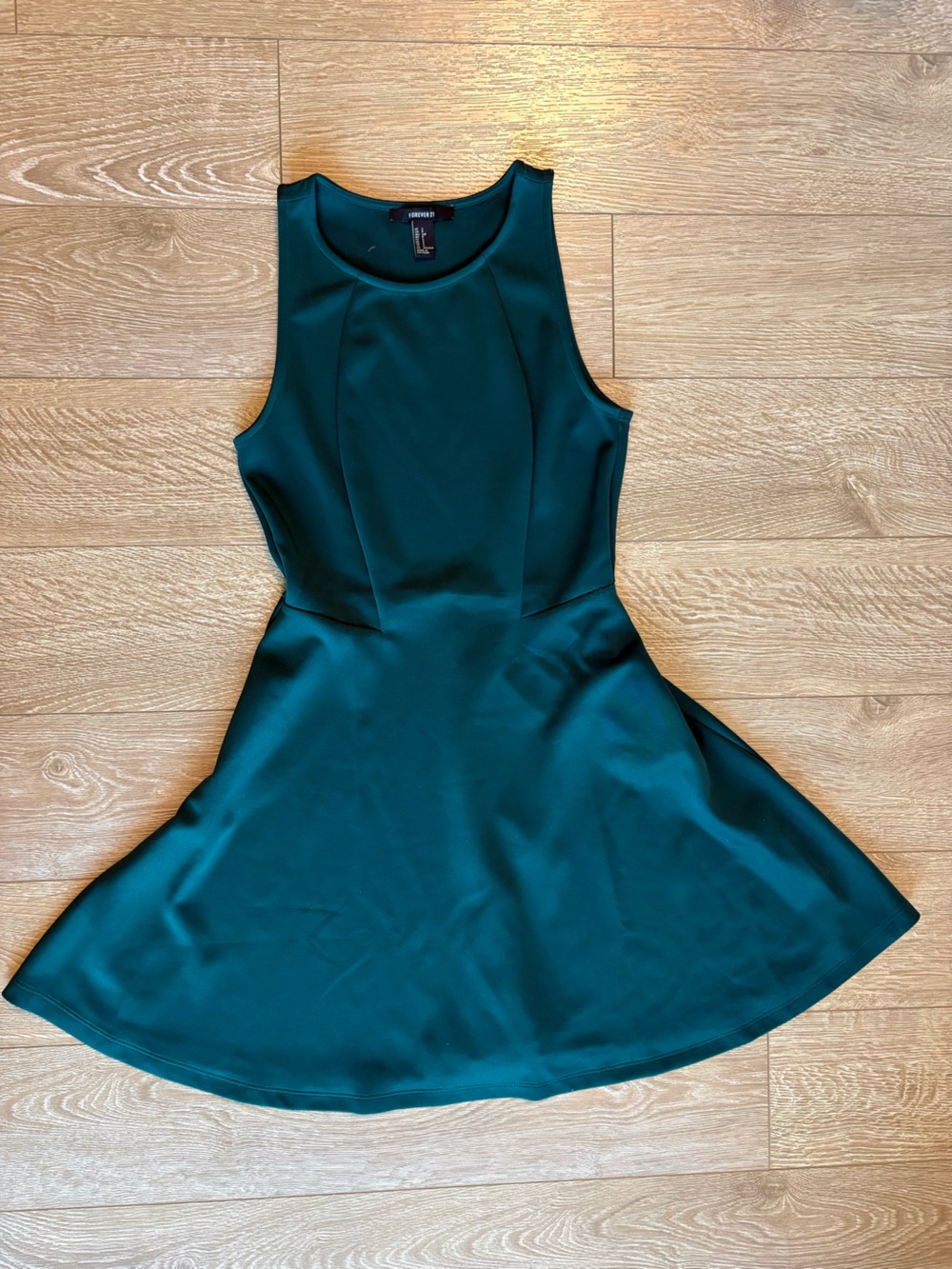 Forever 21 Emerald Green Sleeveless A-Line Mini Dress